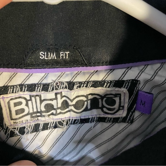 Billabong Slim Fit Shirt Men's Medium Blue Striped Long Sleeve Button-Down - Picture 3 of 9